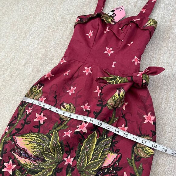 NWT Vixen by Micheline Pitt Tropical Terror Wiggle Faux Wrap Midi Dress XS - Picture 6 of 9